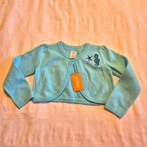 Gymboree girls size 4T Under the Sea pastel blue bolero sweater embroidery NWT